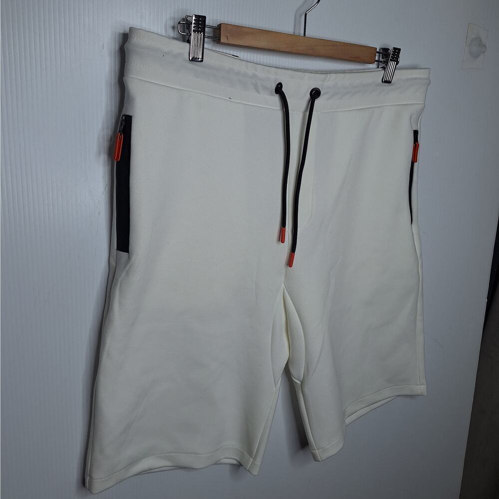 Zara Men's Sweatshorts Slim Shorts White XL Pull On Drawstring Athletic Lounge - Picture 3 of 10